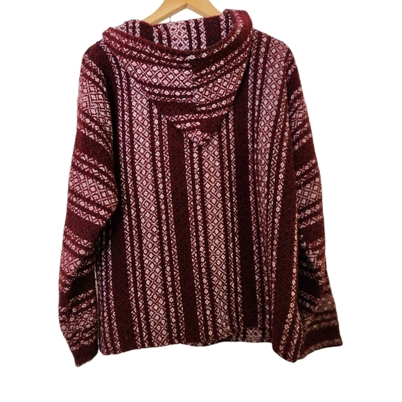 Mexican Baja LARGE vintage unisex Hoodie Poncho boho beachcore eclectic beachy - Picture 5 of 7